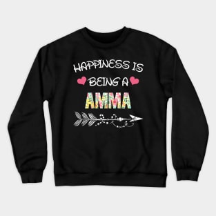 Happiness is being amma floral gift Crewneck Sweatshirt